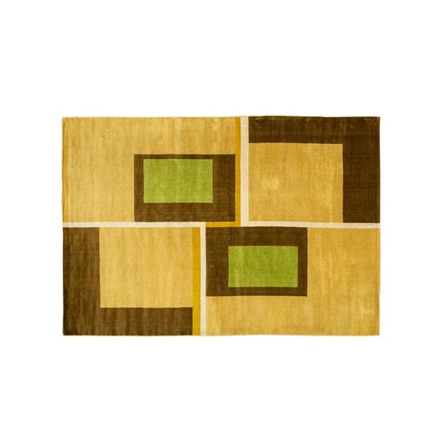 Textile Italian Wool Rug with Geometric Designs, 1950s For Sale - Image 7 of 7