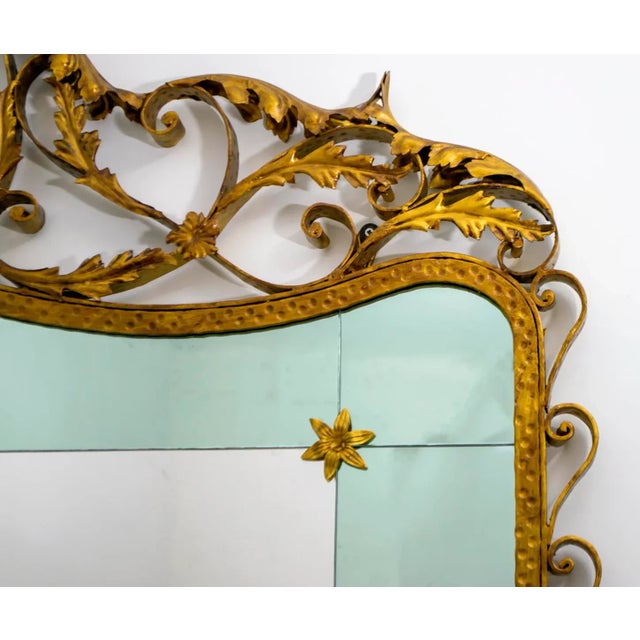 Italian Mirrored Glass and Wrought Iron Dressing Table by Pier Luigi Colli, 1950s For Sale - Image 6 of 17