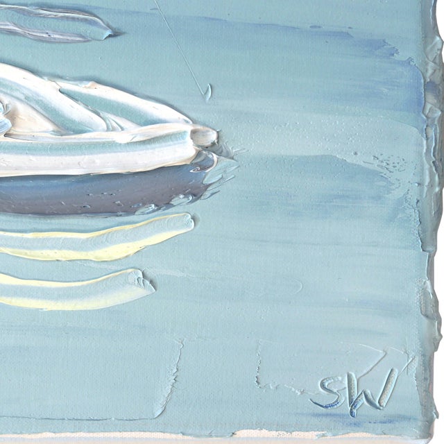 Berry's Bay Study 2 (25.10.21) - Plein Air - Impasto Thick Paint Original Plein Air Landscape Oil on Canvas by Sally West For Sale In Los Angeles - Image 6 of 9