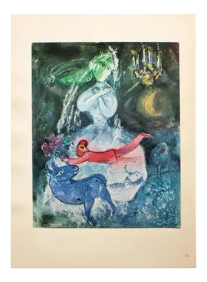 1947 After Marc Chagall, "The Sleepwalker" First Edition Period Offset Lithograph