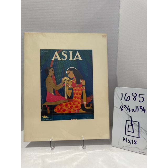 1925 Original Asia Magazine Cover, October, Frank McIntosh, Art Deco, Matted For Sale In Atlanta - Image 6 of 6