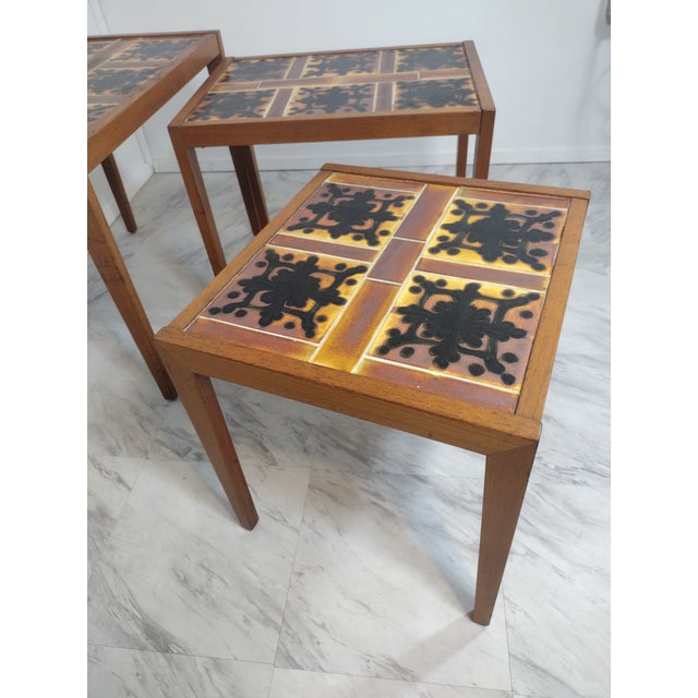 1960s Tile Top Nesting Tables - Set of 3 For Sale - Image 12 of 12