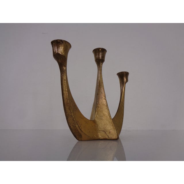 Brutalist Austrian Bronze Candleholder, 1960s For Sale - Image 4 of 18