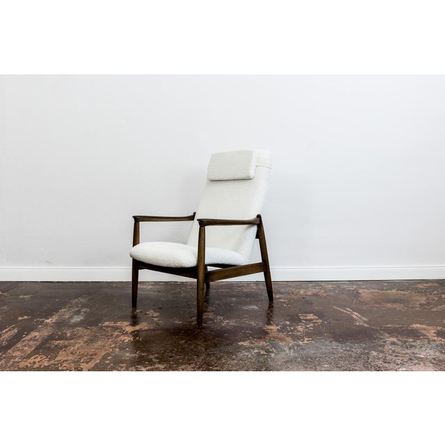 Vintage GFM-64 a high backrest armchair, designed by Edmund Homa and produced in the 1960s at the Gościcińska Furniture...