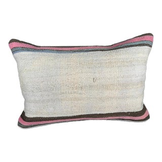 Turkish Hemp Pillow Cushion Natural Beige Pink Pillow Cushion Cover 16 "x 24" For Sale
