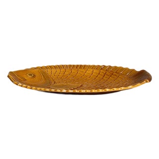 Mid 20th Century France Gold Ceramic Platter For Sale