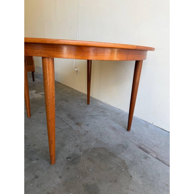 Brown Vintage Danish Teak Round Dining Table by Skovmand & Andersen MCM 1960s For Sale - Image 8 of 10