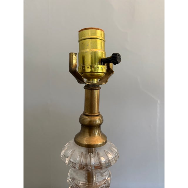Brass Late 20th Century Federick Cooper Hollywood Regency Cut Glass & Brass Table Lamp For Sale - Image 8 of 10