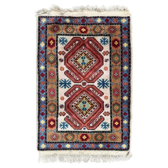 Small Caucasian Sinkiang Rug, 1970s For Sale - Image 16 of 16
