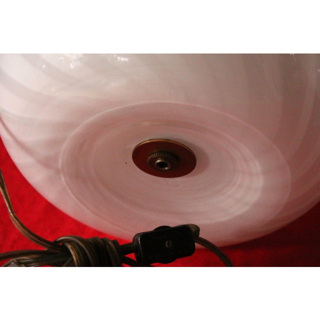 Vintage Pair of Murano Glass “Mushroom” Swirl Table Lamps – Italy, 1970s For Sale - Image 13 of 18