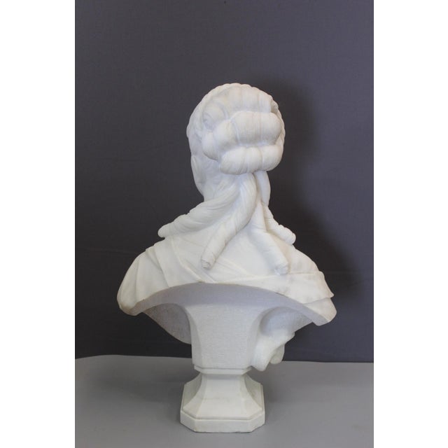 H. F. Iselin, Bust of a Woman, 1873, Carrara Marble For Sale - Image 14 of 17