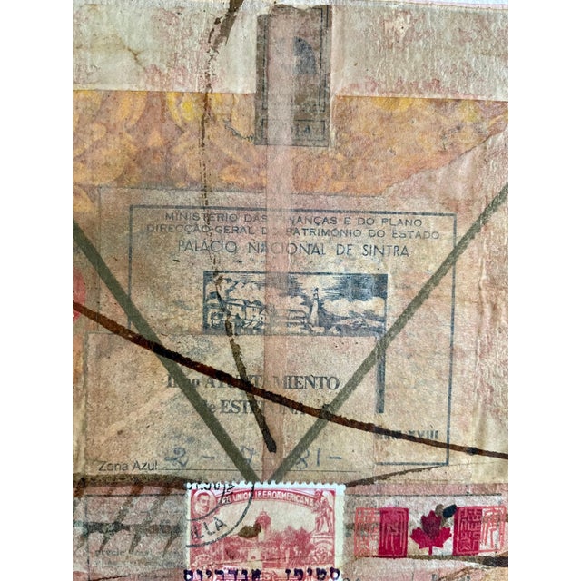 Paper Stephen Andrews, Canadian Art Mixed Media Collage Assemblage Painting Hebrew Canada Stamp For Sale - Image 7 of 9