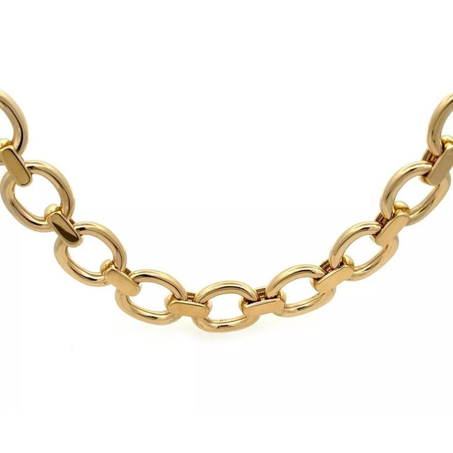 Cartier Baignoire Collection 18k Yellow Gold Oval Link Collar Necklace W/Paper For Sale In Miami - Image 6 of 8