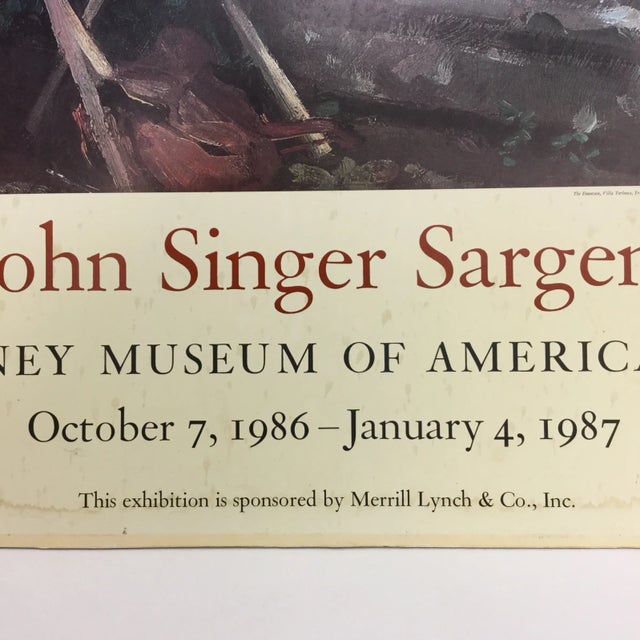 American Original Poster of John Singer Sargent 1986 For Sale - Image 3 of 12