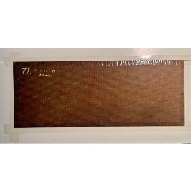 1960s 1963 Oil on Board Painting by American Artist Wilfred A. Lang Jr. Dated and Signed For Sale - Image 5 of 8