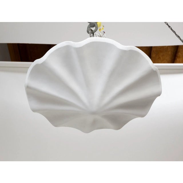 Not Yet Made - Made To Order Large Undulating White Plaster Shell Pendant Light UL Listed, 29" For Sale - Image 5 of 7