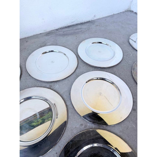 Plates and Saucers in Silver-Plated Metal from Emile Puiforcat, 1960s, Set of 12 For Sale - Image 16 of 18