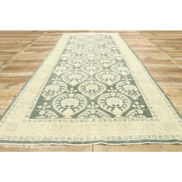 Textile Vintage Romanian Rug, 04'09 X 11'00 For Sale - Image 7 of 9