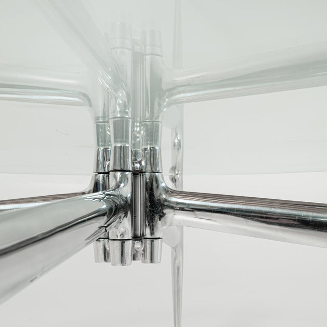 Chrome Alexander Girard for Braniff Airlines Glass Coffee Table, 1965 For Sale - Image 8 of 10