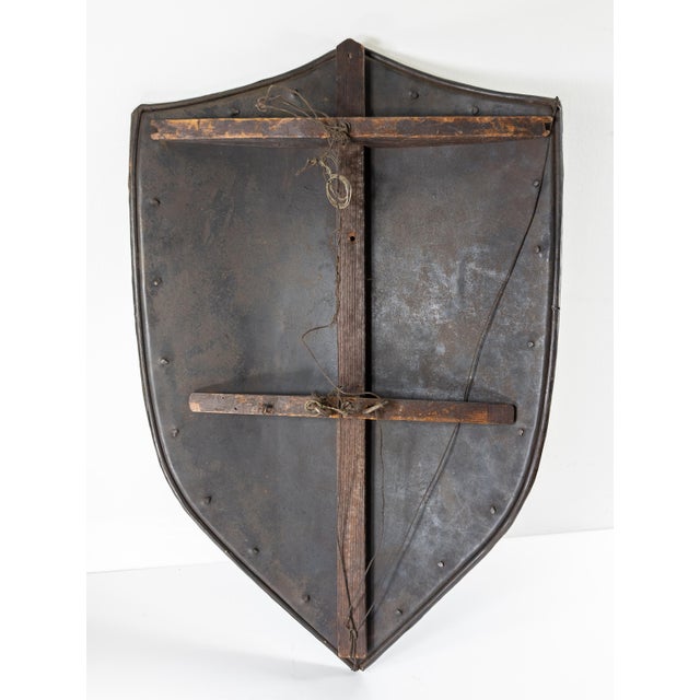 19th Century Renaissance Medieval Revival Etched Steel Heater Shield For Sale - Image 11 of 12