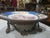Antique French Hand-Painted Porcelain Centerpiece Bowl With Bronze Ormolu Stand & Cobalt Blue Border For Sale - Image 9 of 10