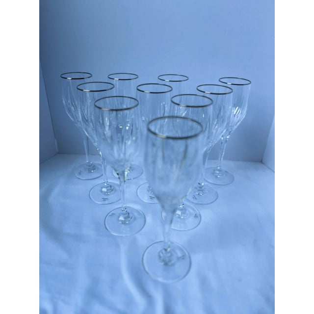 Vintage 1980s Mikasa Arctic Lights Platinum Blown Glass Wine Stems Set of 10 For Sale - Image 9 of 9