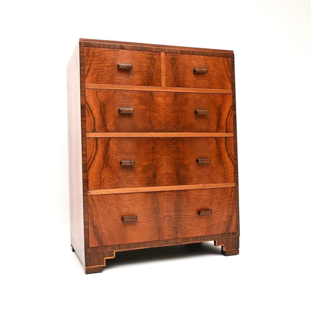 Art Deco Figured Walnut Chest of Drawers from Heals, 1930 For Sale - Image 11 of 11