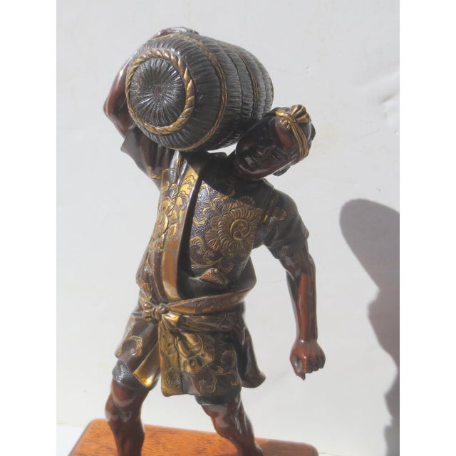 Late 19th Century Miyao Fisuke Meiji Japanese Gilt and Bronze Figures- A Pair of 2 For Sale - Image 5 of 15