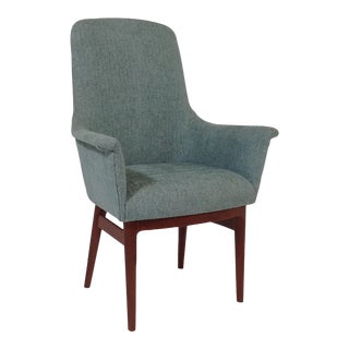 Mid Century Turquoise Dining Chair For Sale