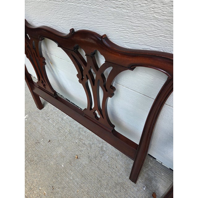 Chippendale Drexel 18th Century Classics Twin Mahogany Headboards - A Pair For Sale - Image 15 of 17