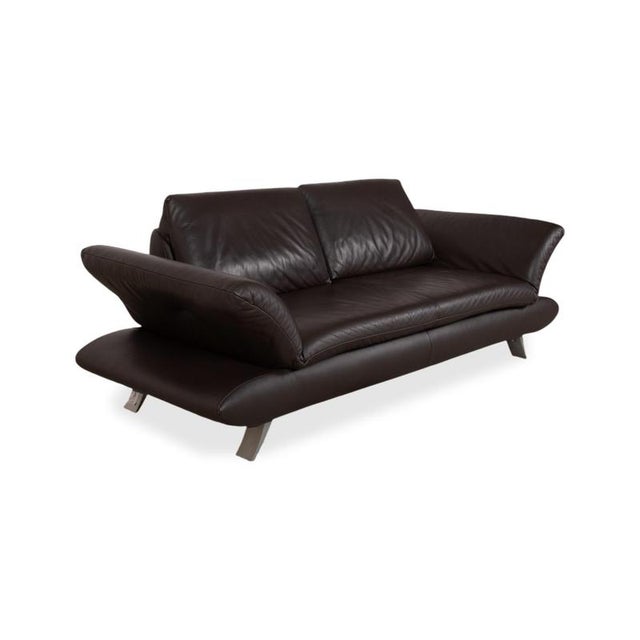 Leather Three-Seater Brown Manual Function Sofa from Koinor Velluti For Sale - Image 4 of 17