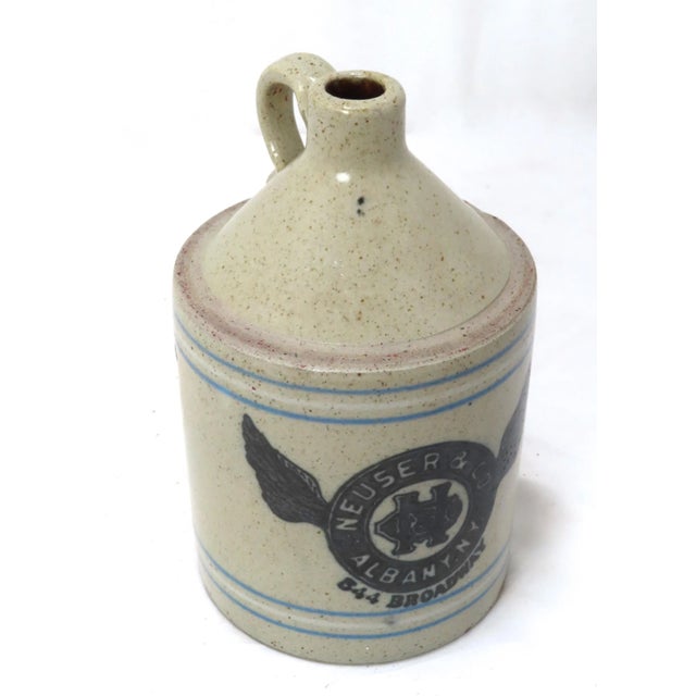 Antique Albany New York Stoneware 1/2 Gallon Whiskey Jug For Sale In Boston - Image 6 of 13