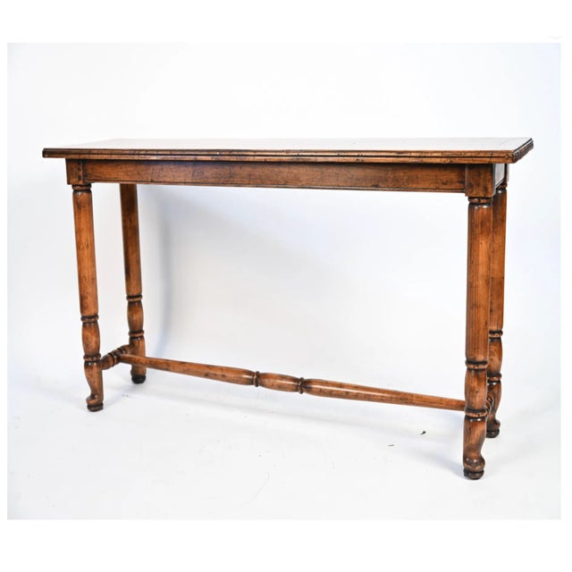 Wood Late 20th Century Custom Bench-Made Bausman Console Table With Mitered Plank Top For Sale - Image 7 of 11
