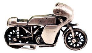Vintage Miniature Silver Motorcycle