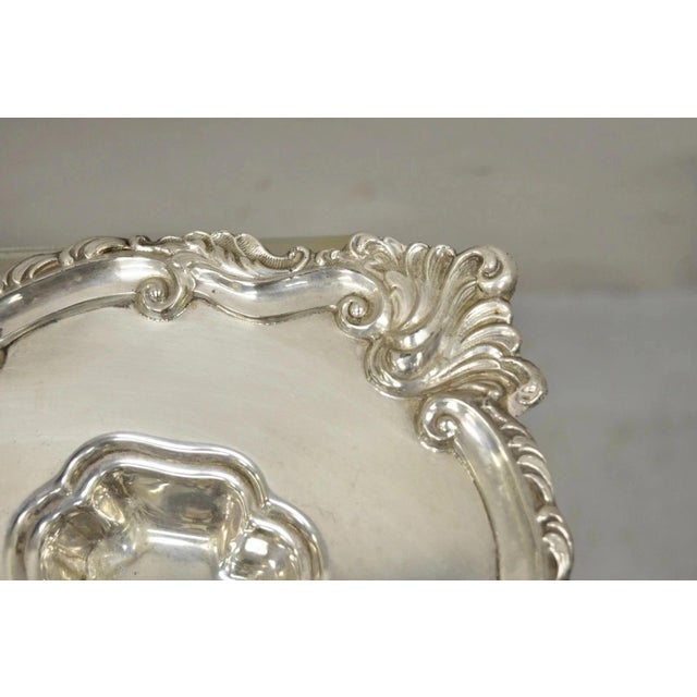 Silver Early 20th Century Victorian Meneses Orfebres Silver Plated Meat Cutlery Serving Platter Tray For Sale - Image 8 of 10