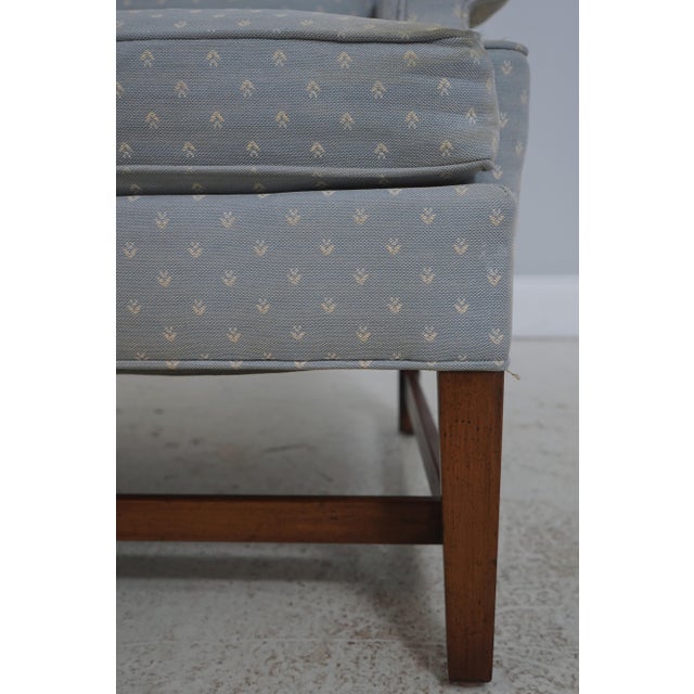 Brown Drexel Chippendale Mahogany Wing Back Lounge Chair For Sale - Image 8 of 18