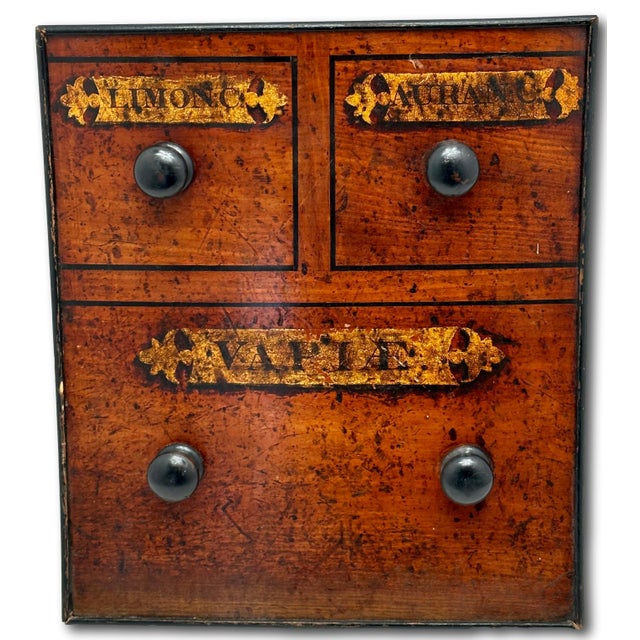 Authentic Antique Mahogany Apothecary Shop Medicinal Drawer Front Now for Wall Decoration - Very Early 19th Century For Sale - Image 13 of 18