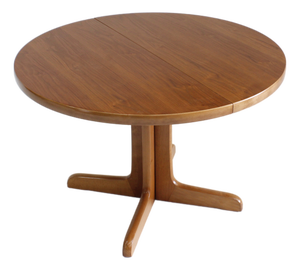 Vintage Danish Round Extendable Dining Table, 1960s
