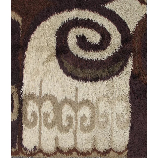 Mid-Century Modern Mid Century Modern European Rug in Brown, Beige, Black, Taupe and Tan For Sale - Image 3 of 7