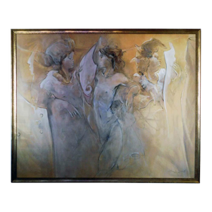 Jurgen Gorg "Ensemble Iv" Acrylic on Canvas Custom Framed Hand Signed