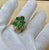4 Ct Natural Emerald, Five Oval Stone and Diamond Ring 14 Karat Yellow Gold For Sale In New York - Image 6 of 18