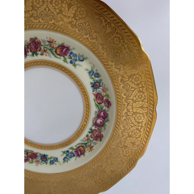 Limoges Porcelain Plate in Gold, Rehausse Main, Limoges France 1950s. Great vintage condition, see pictures for more details