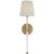 2020s Suzanne Kasler for Visual Comfort Signature Camille 20" Cordless Sconce in Hand-Rubbed Antique Brass with Linen Shade For Sale - Image 5 of 14