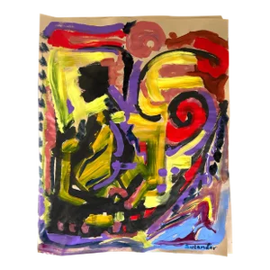 Gramercy Park, an Original Abstract Acrylic Painting on Paper by Erik Sulander