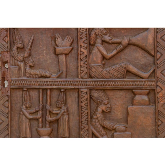 African Early 20th Century Carved Yoruba Palace Door For Sale - Image 3 of 8