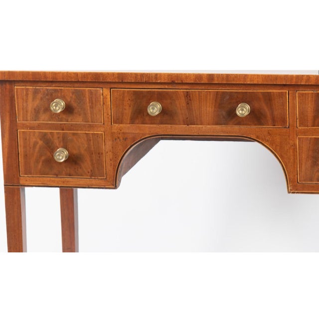 Flame Mahogany Antique Georgian English Ladies Writing Desk - Circa Early 19th Century For Sale - Image 4 of 4