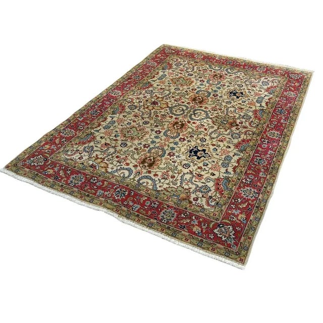 Beige Vintage Oriental Rug, 1960s For Sale - Image 8 of 11