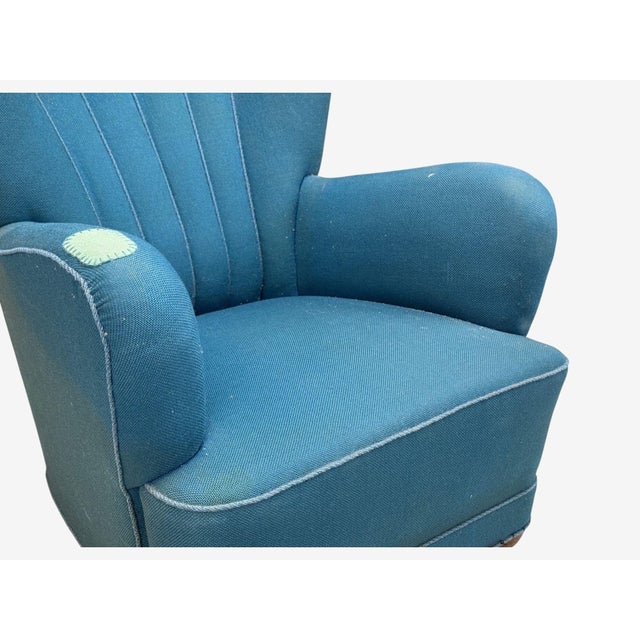 Danish Cabinetmaker, Lounge Chair, Beech, Wool, Denmark, 1930s For Sale In New York - Image 6 of 11