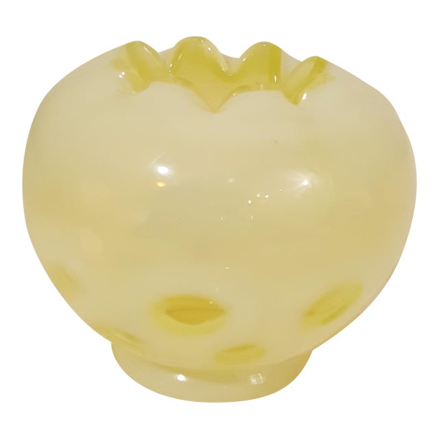 Fenton Topaz Opalescent Coin Dot Rose Bowl Chairish