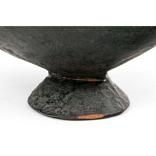 Black Antique African Oromo Carved Wood Vessel With Sculptural Handles For Sale - Image 8 of 9